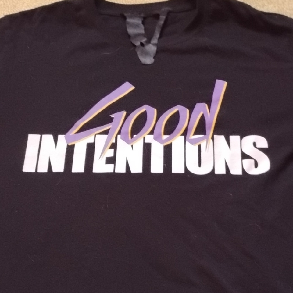 Men's Black Purple XL VLONE Streetwear Travis Scott HipHop Good Intentions Shirt